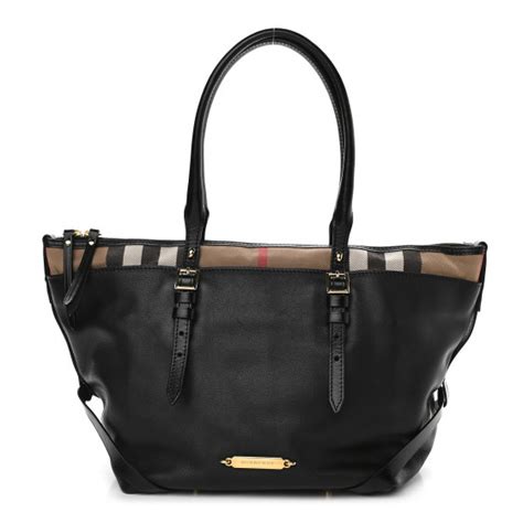 burberry salisbury tote black|BURBERRY Calfskin Small Salisbury Tote Black .